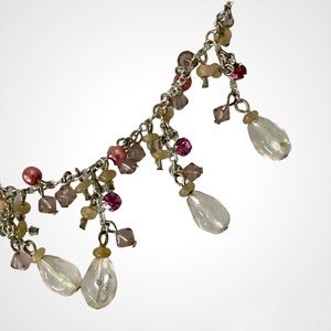 Y2K Double Chain Drop Bead Necklace